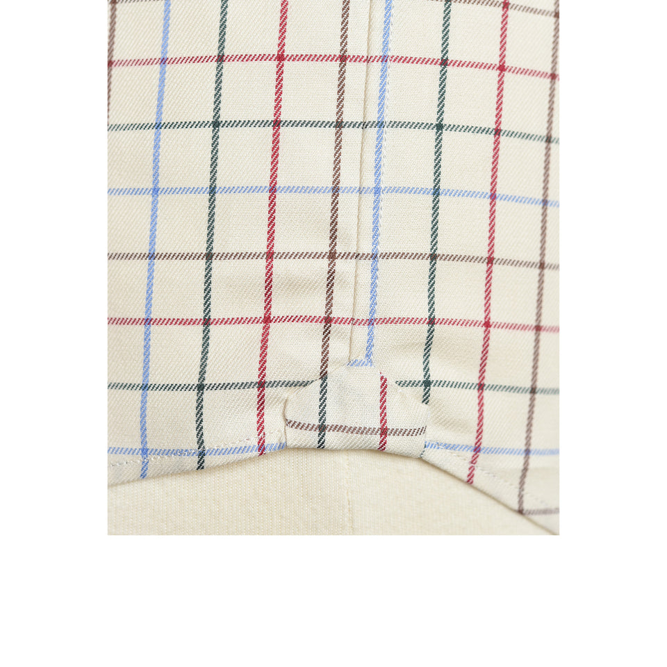 Amidé Hadelin | MTO tattersall shirt - beige/blue/maroon/green_gusset