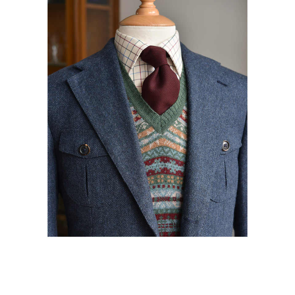 Amidé Hadelin | MTO tattersall shirt - beige/blue/maroon/green_styled