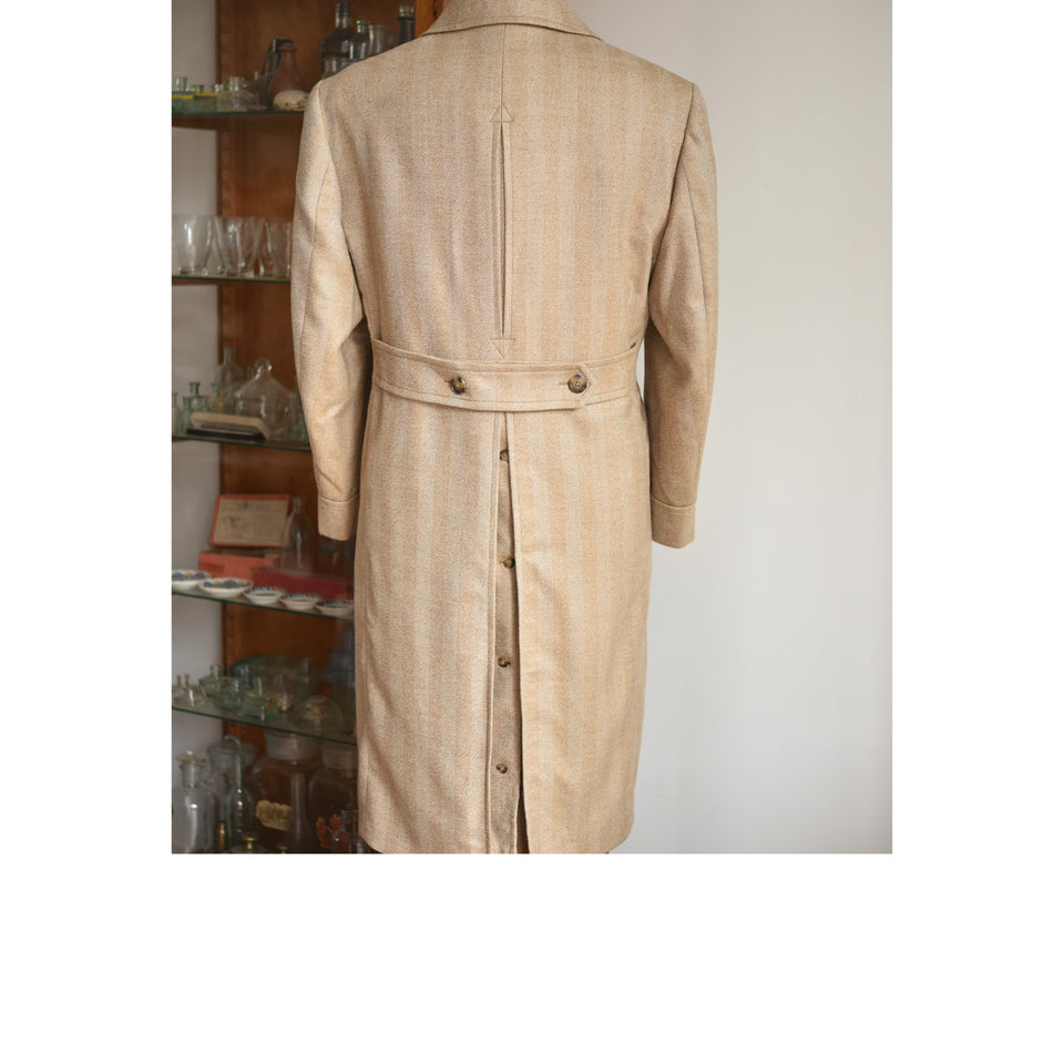 Amidé Hadelin | MTO | F.lli Tallia di Delfino herringbone Polo coat - beige_back