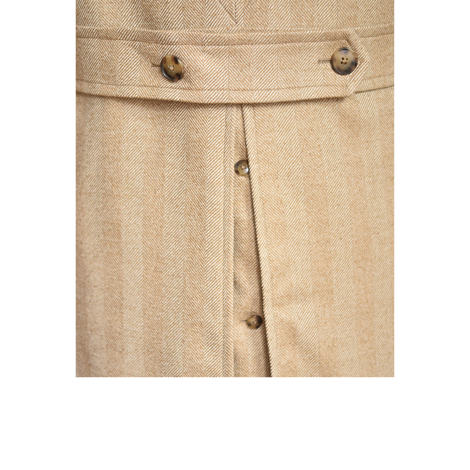 Amidé Hadelin | MTO | F.lli Tallia di Delfino herringbone Polo coat - beige_half belt