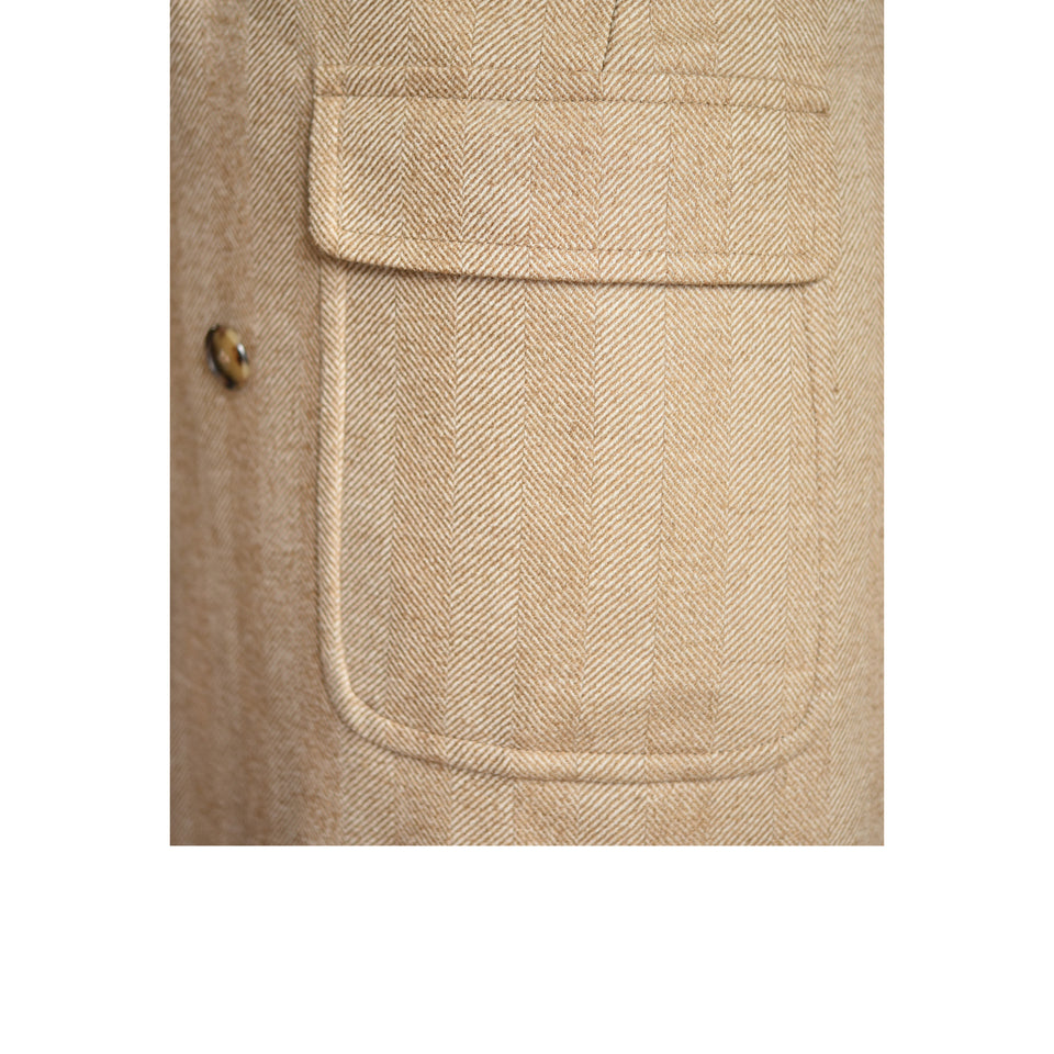Amidé Hadelin | MTO | F.lli Tallia di Delfino herringbone Polo coat - beige_pocket