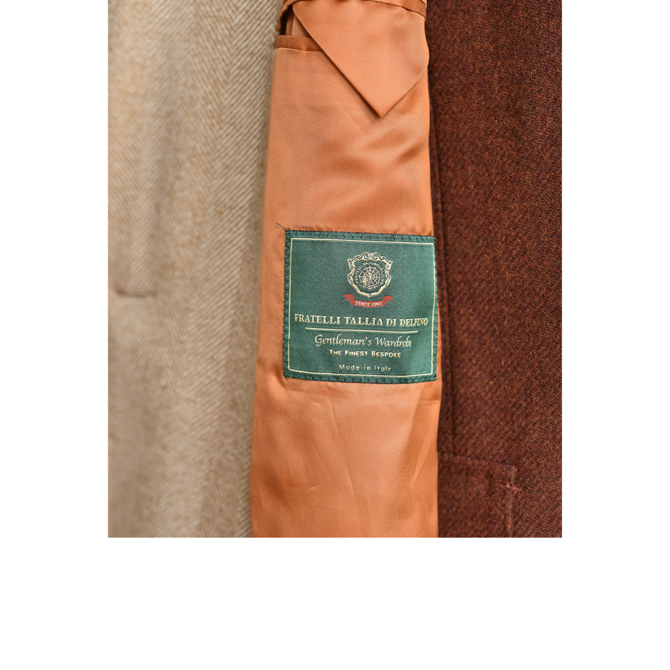 Amidé Hadelin | MTO | F.lli Tallia di Delfino herringbone Polo coat - beige_label