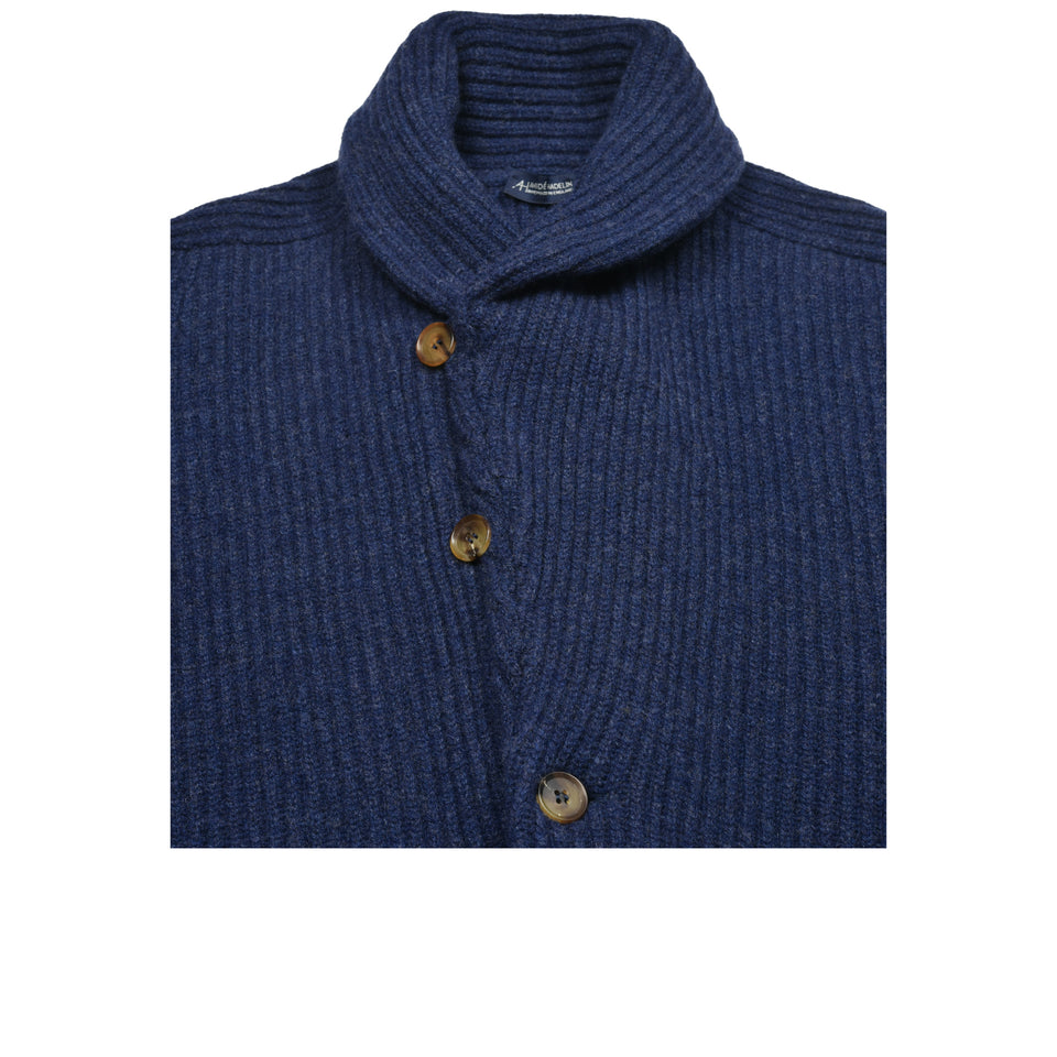 Amidé Hadelin | Geelong shawl collar cardigan - dark blue_closed