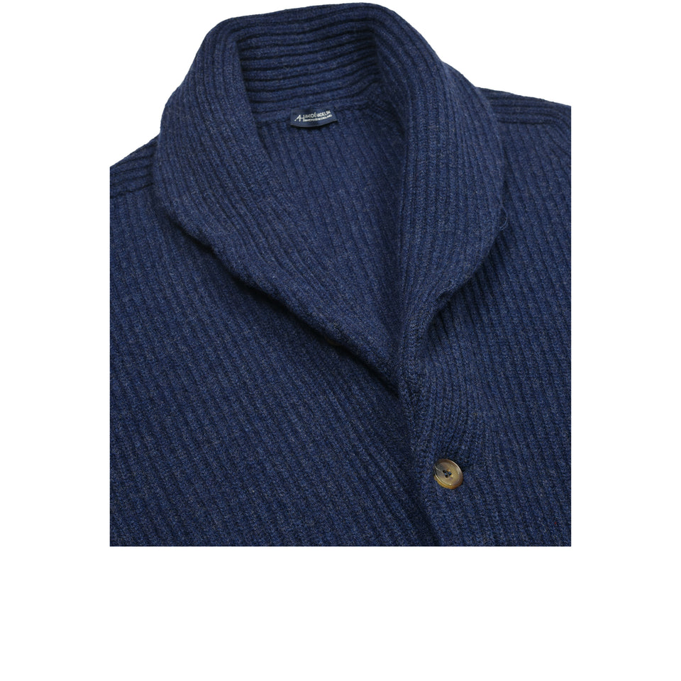 Amidé Hadelin | Geelong shawl collar cardigan - dark blue_collar