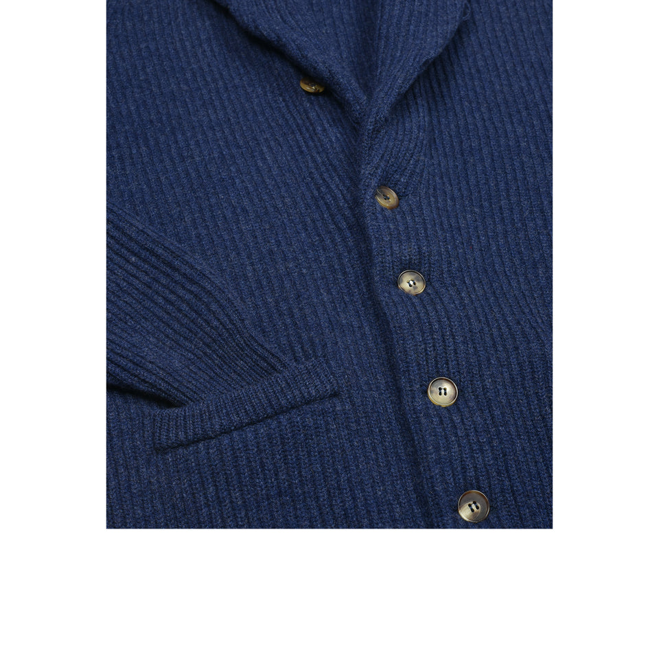 Amidé Hadelin | Geelong shawl collar cardigan - dark blue_front