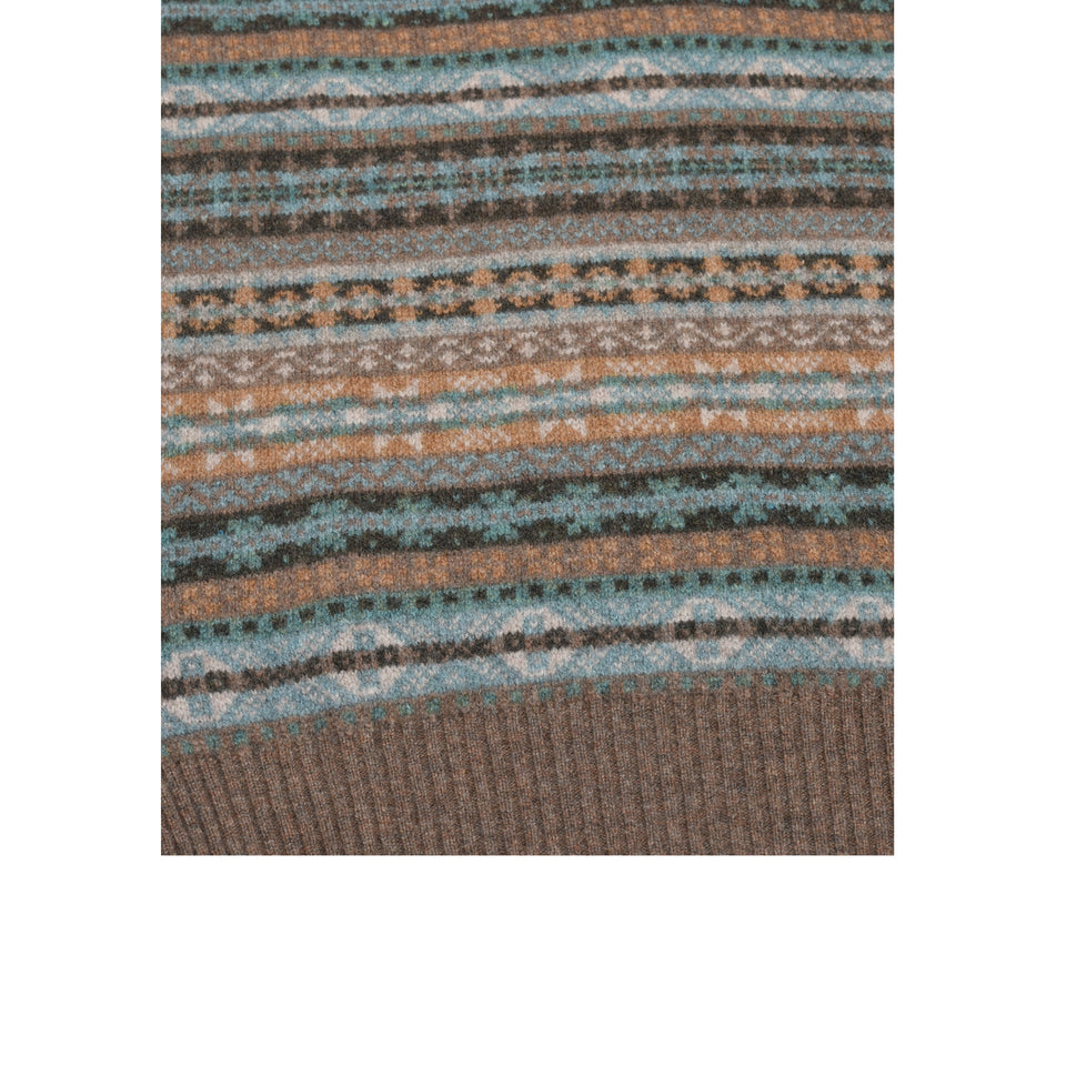 Fair Isle lambswool slipover - tobacco_pattern