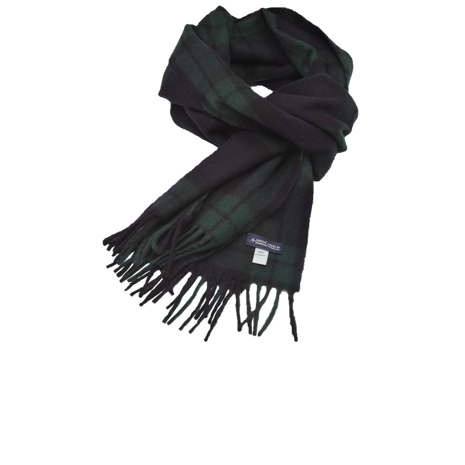 Amidé Hadelin | Cashmere tartan scarf, Black Watch_full