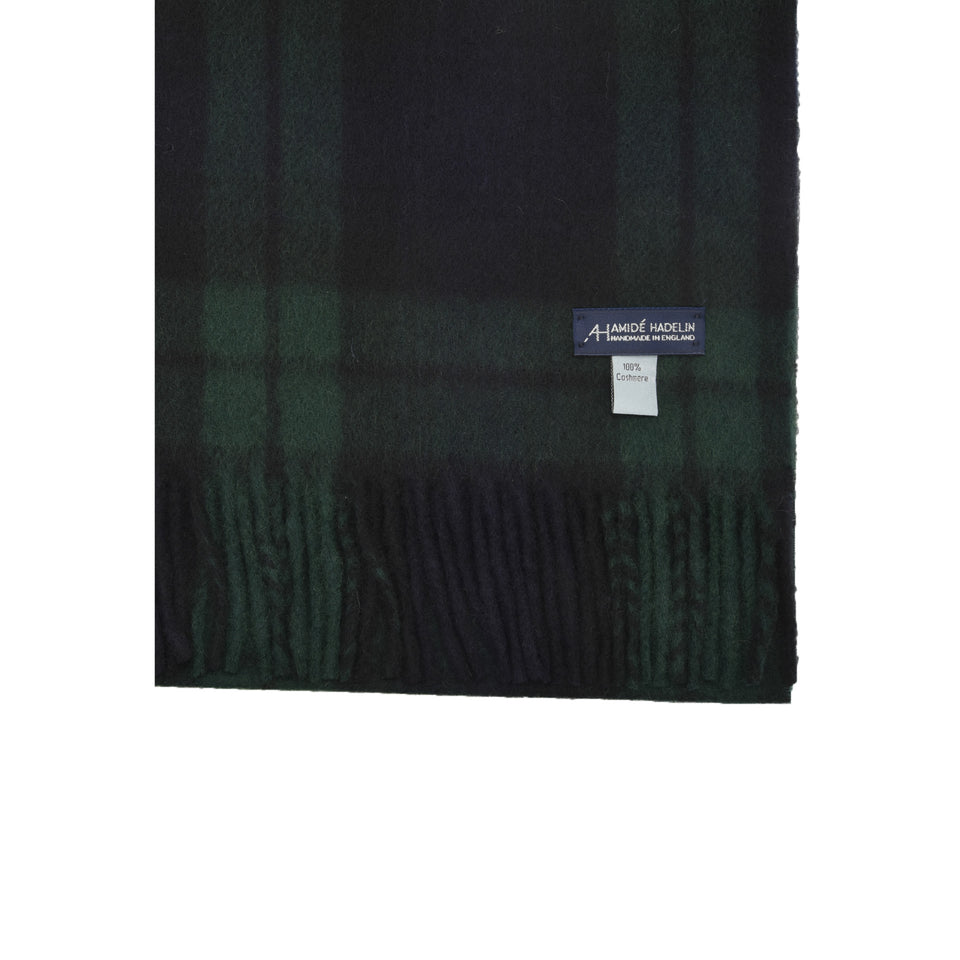 Amidé Hadelin | Cashmere tartan scarf, Black Watch_label