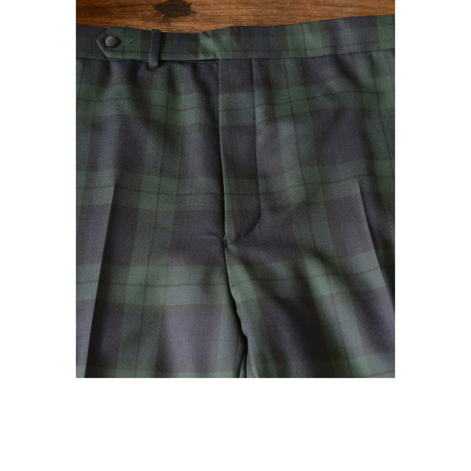 Amidé Hadelin | MTO | Abraham Moon worsted dinner trousers - Black Watch_front