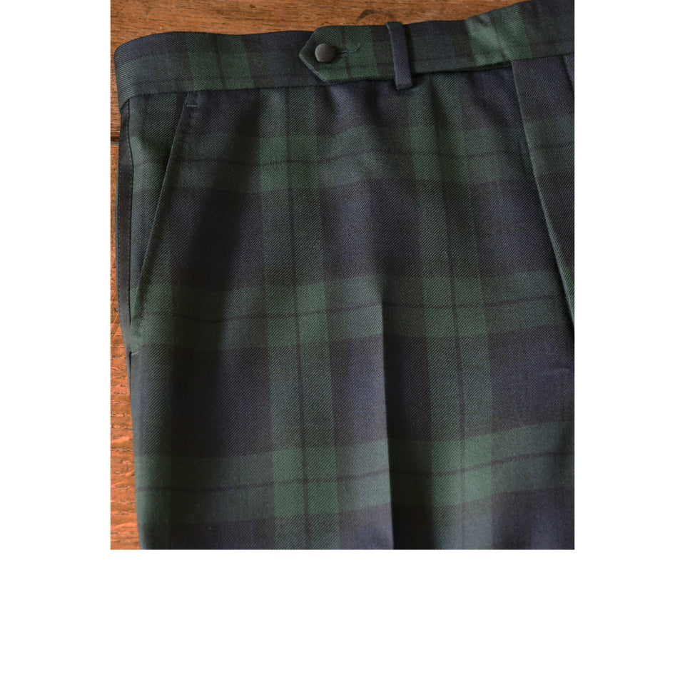 Amidé Hadelin | MTO | Abraham Moon worsted dinner trousers - Black Watch_closure