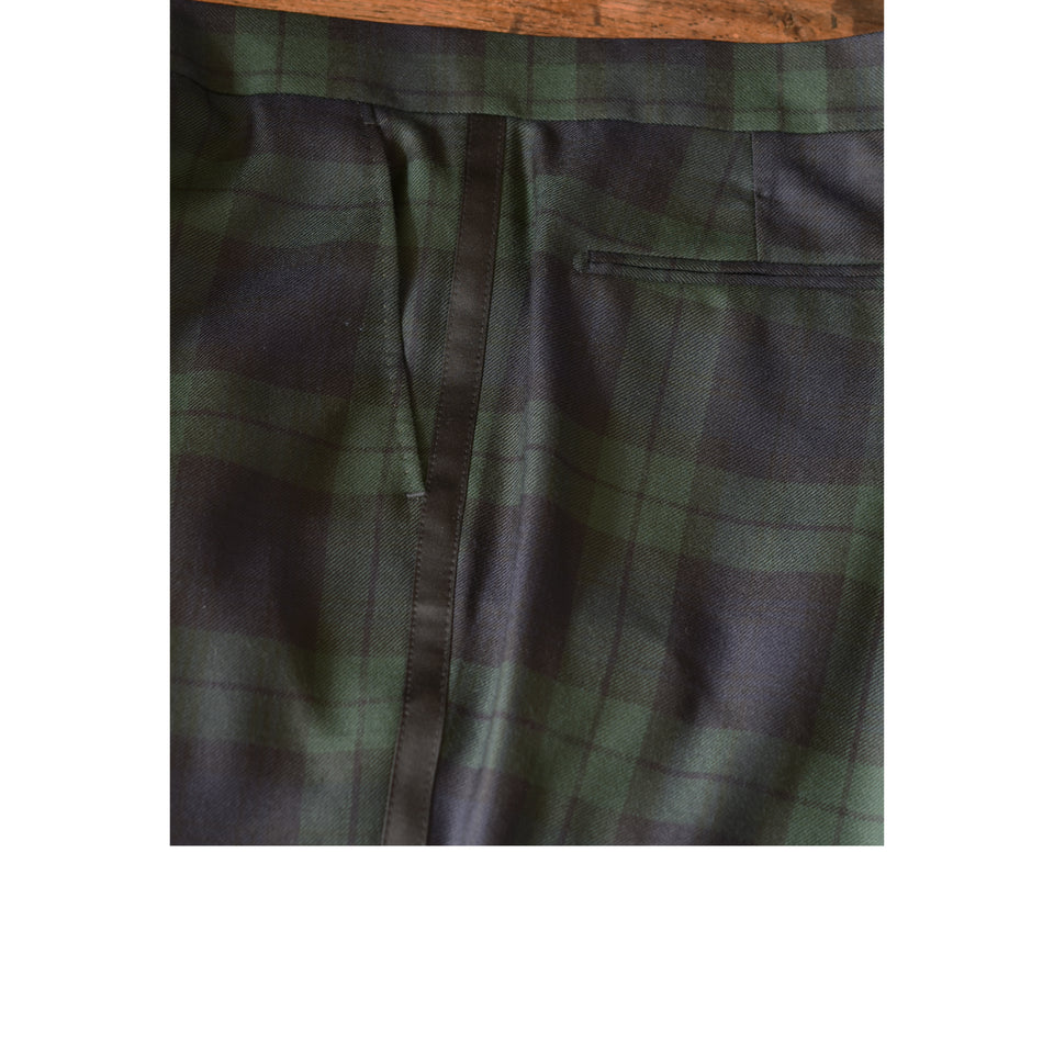 Amidé Hadelin | MTO | Abraham Moon worsted dinner trousers - Black Watch_side