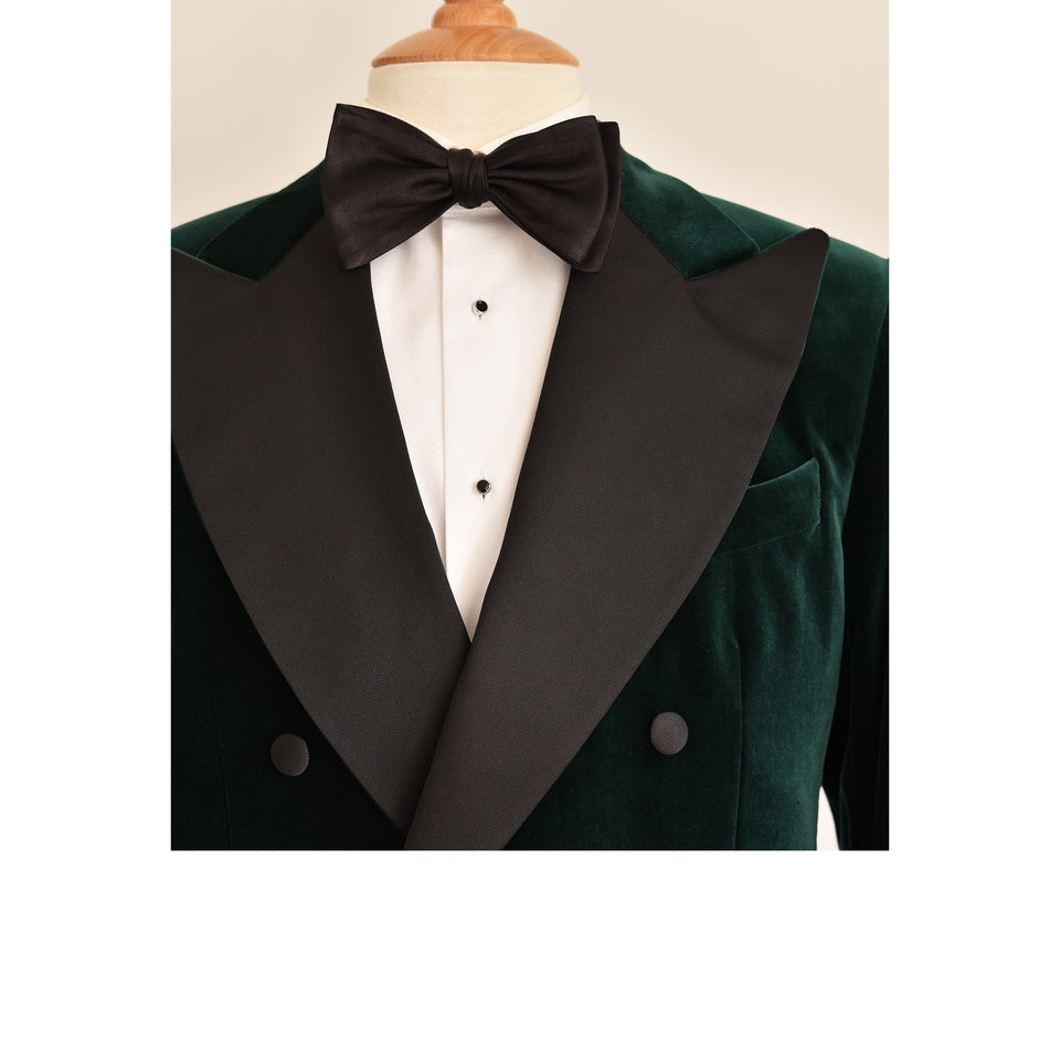 Amidé Hadelin | MTO | Double breasted velvet dinner jacket - green_front