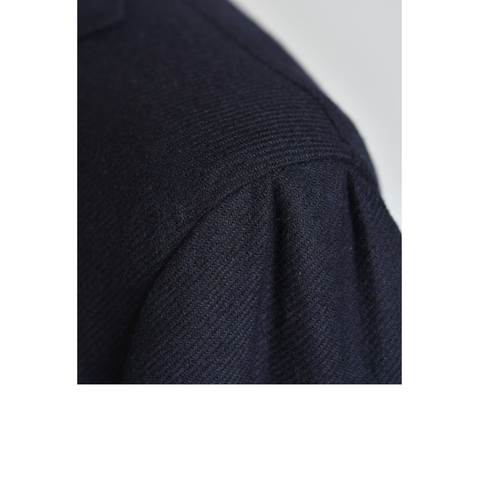 Amidé Hadelin | MTO | Orange Label Abraham Moon merino tweed jacket - navy_spalla camicia