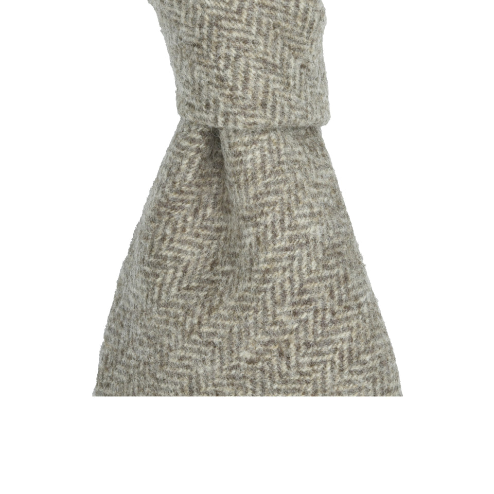 Amidé Hadelin | Loden herringbone tie, beige_knot