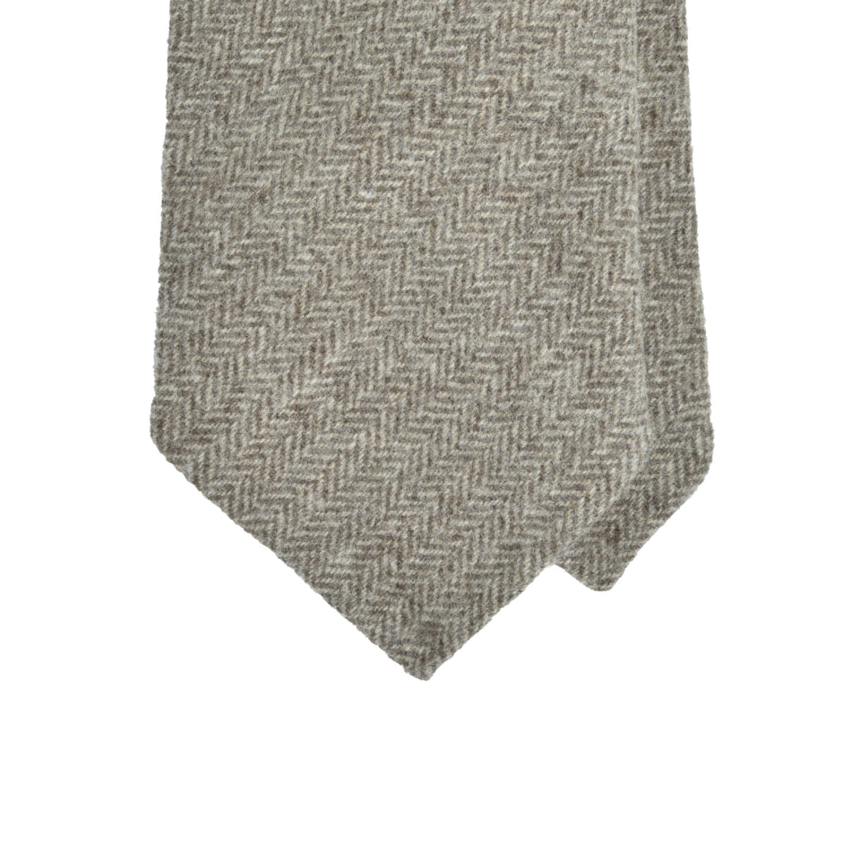 Amidé Hadelin | Loden herringbone tie, beige_tip