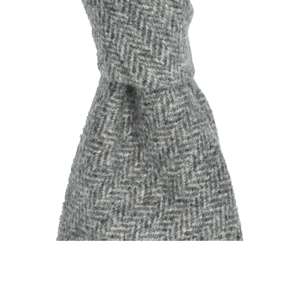 Amidé Hadelin | Loden herringbone tie, grey_knot
