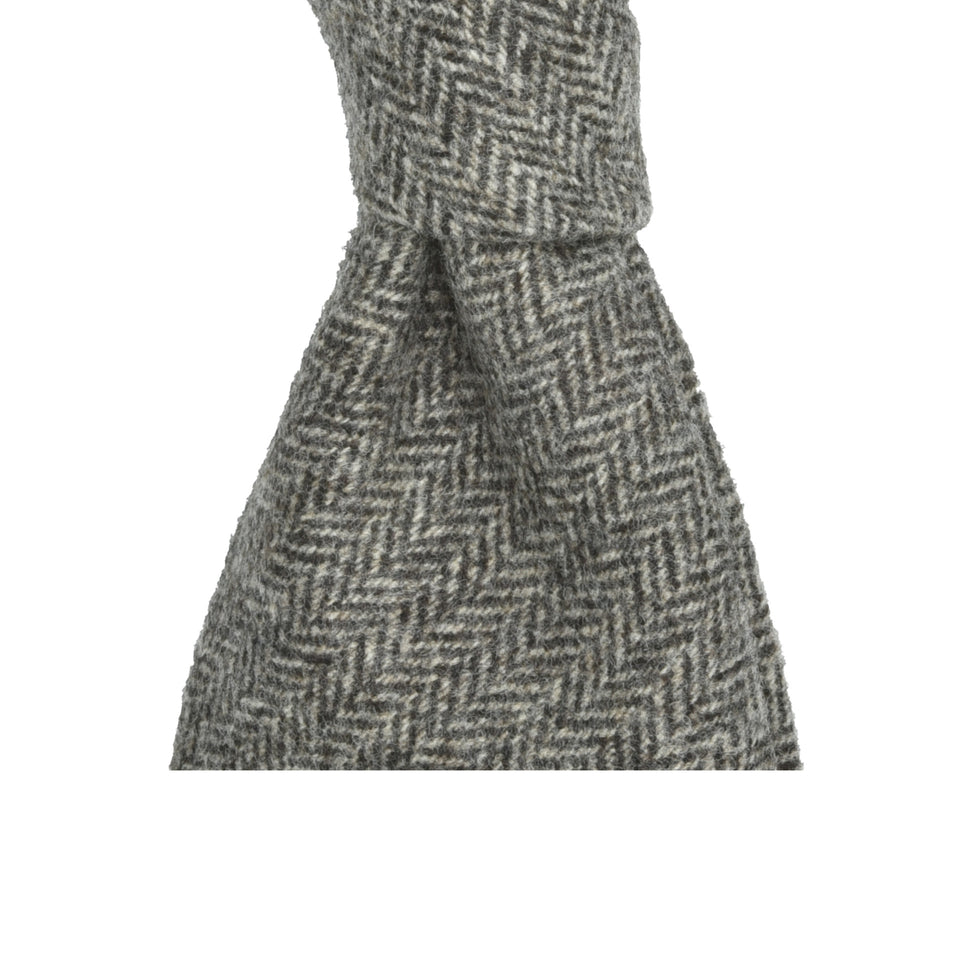 Amidé Hadelin | Loden herringbone tie, brown_knot