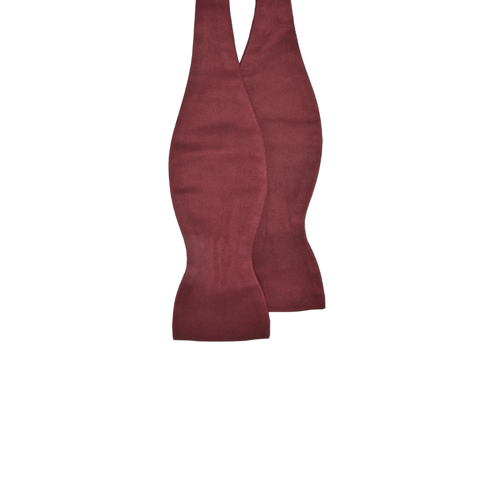 Orange Label | Self-tie silk bow tie, burgundy_untied