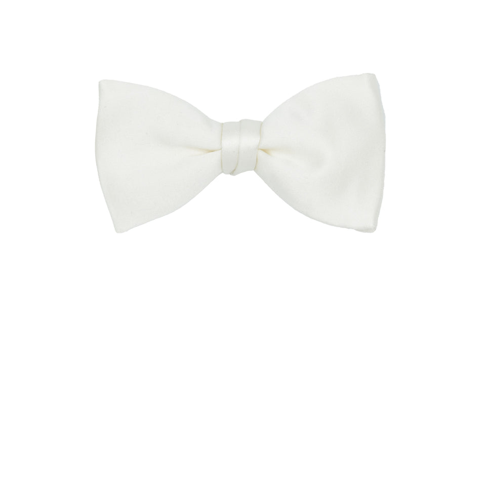 Orange Label | Self-tie silk bow tie, off white_full