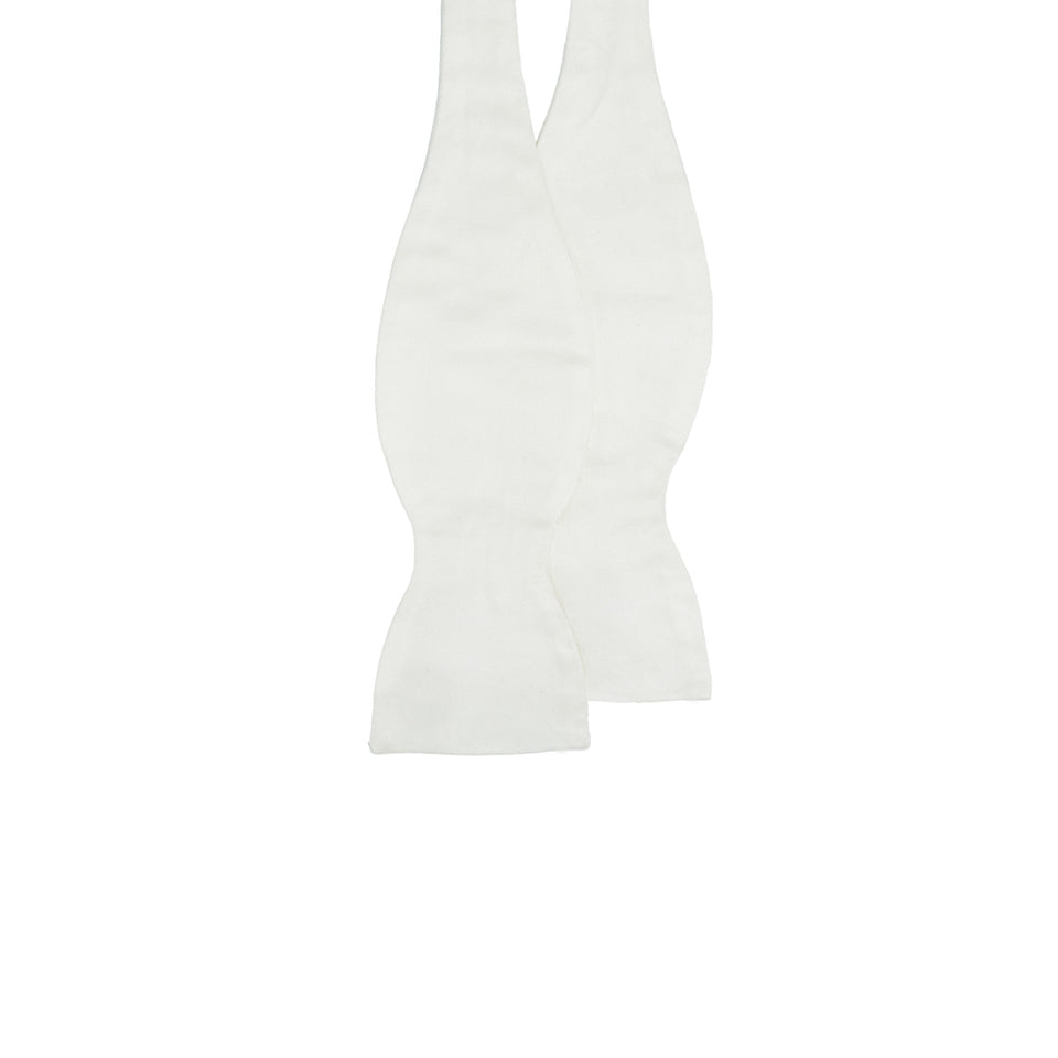 Orange Label | Self-tie silk bow tie, off white_untied