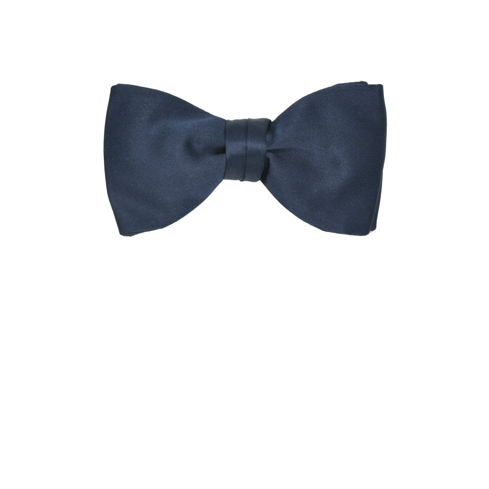 Orange Label | Self-tie silk bow tie, navy_full