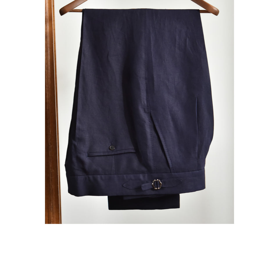 Amidé Hadelin | MTO | Linen high waisted trousers - navy_full