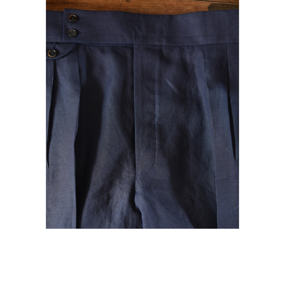 Amidé Hadelin | MTO | Linen high waisted trousers - navy_front
