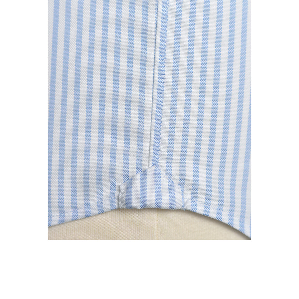 MTO button down striped oxford shirt - white/blue