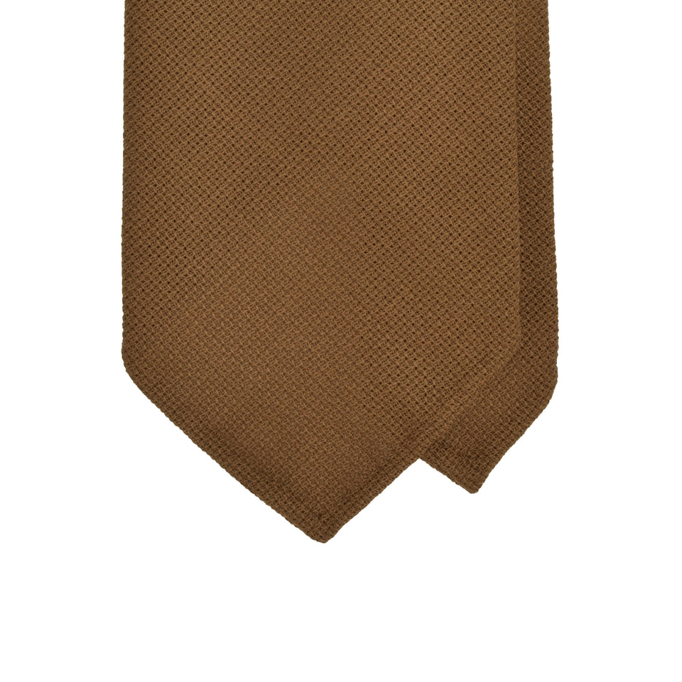 Amidé Hadelin | Fresco Mock Leno handmade Italian tie, tobacco_tip