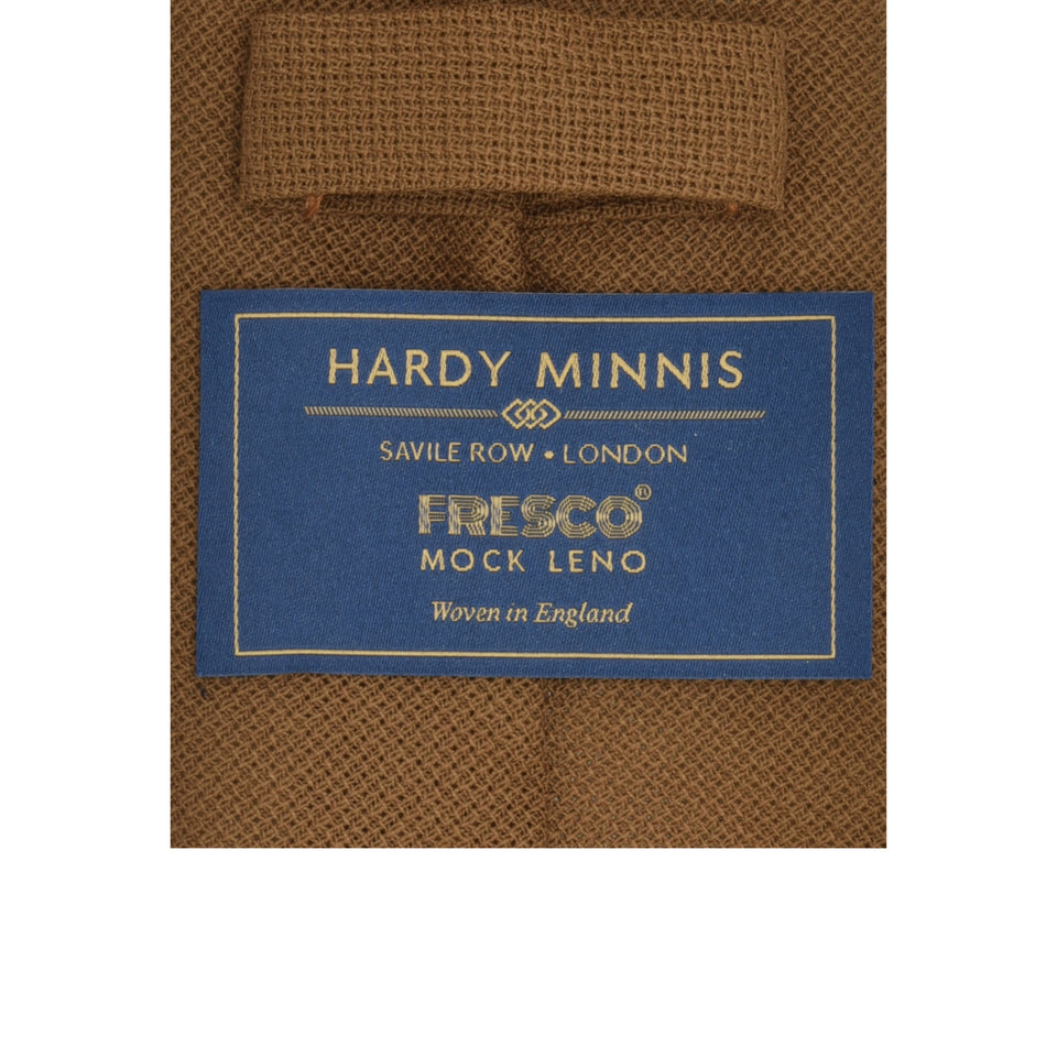 Amidé Hadelin | Fresco Mock Leno handmade Italian tie, tobacco_label