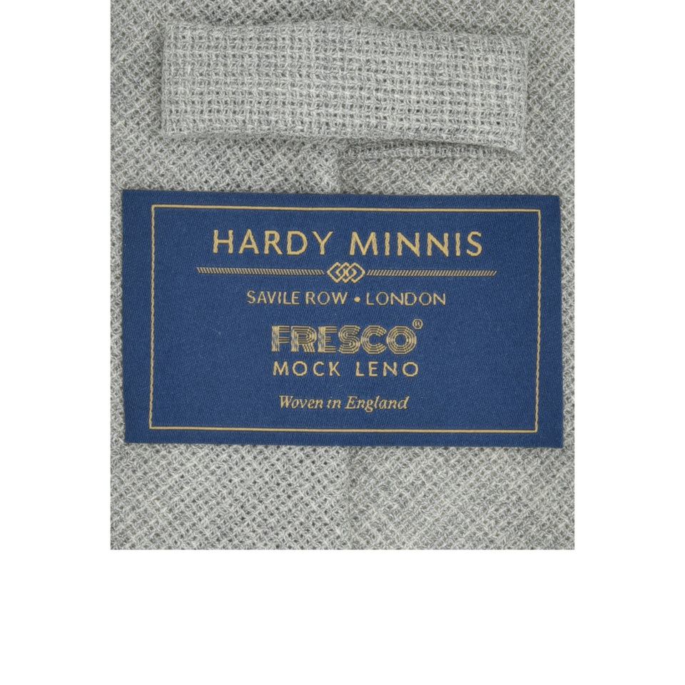 Amidé Hadelin | Fresco Mock Leno handmade Italian tie, light grey_label