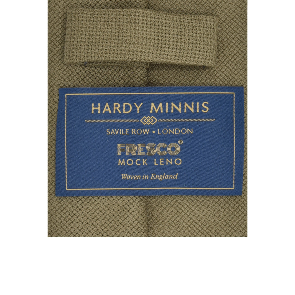 Amidé Hadelin | Fresco Mock Leno handmade Italian tie, olive_label