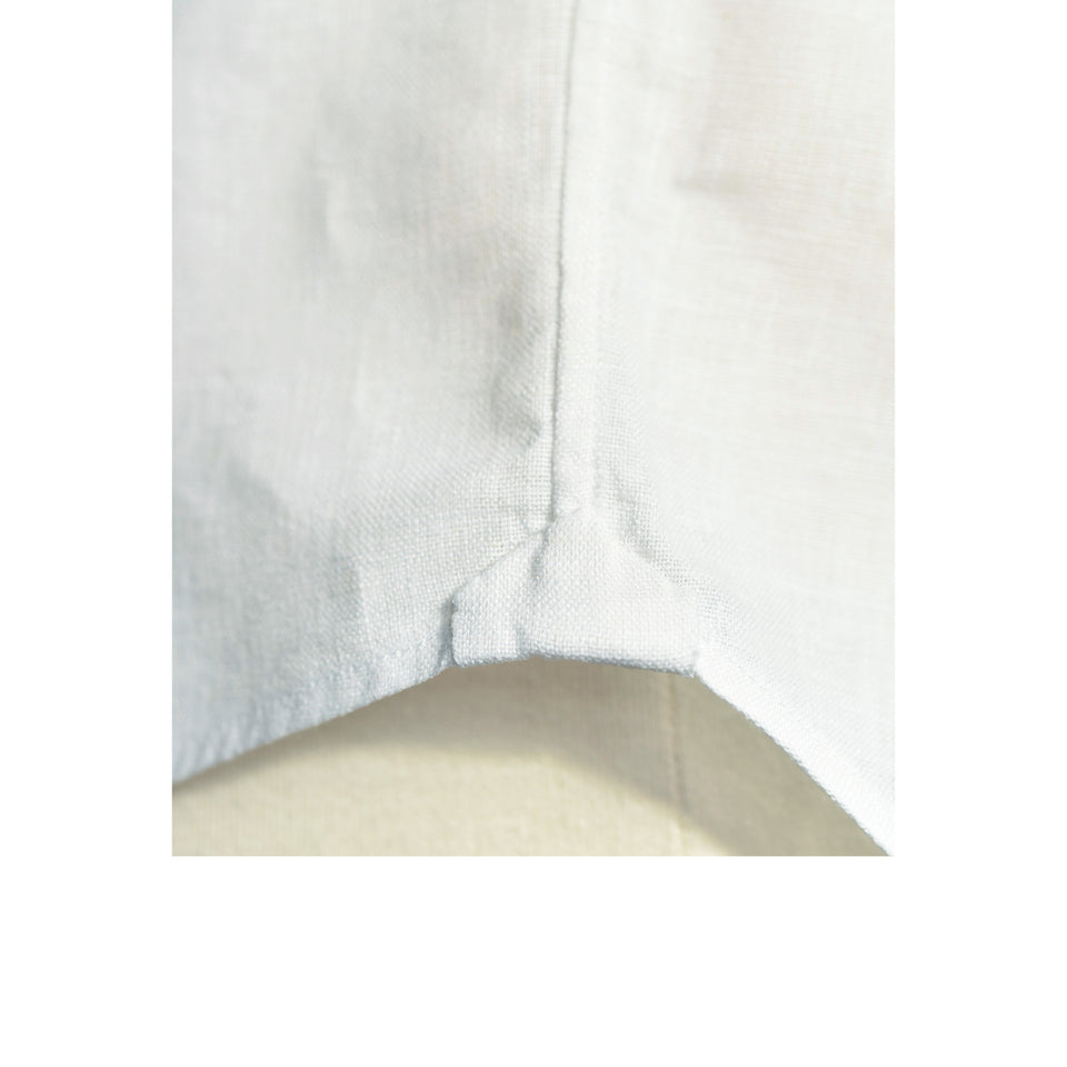 MTO spread collar linen/cotton shirt - white