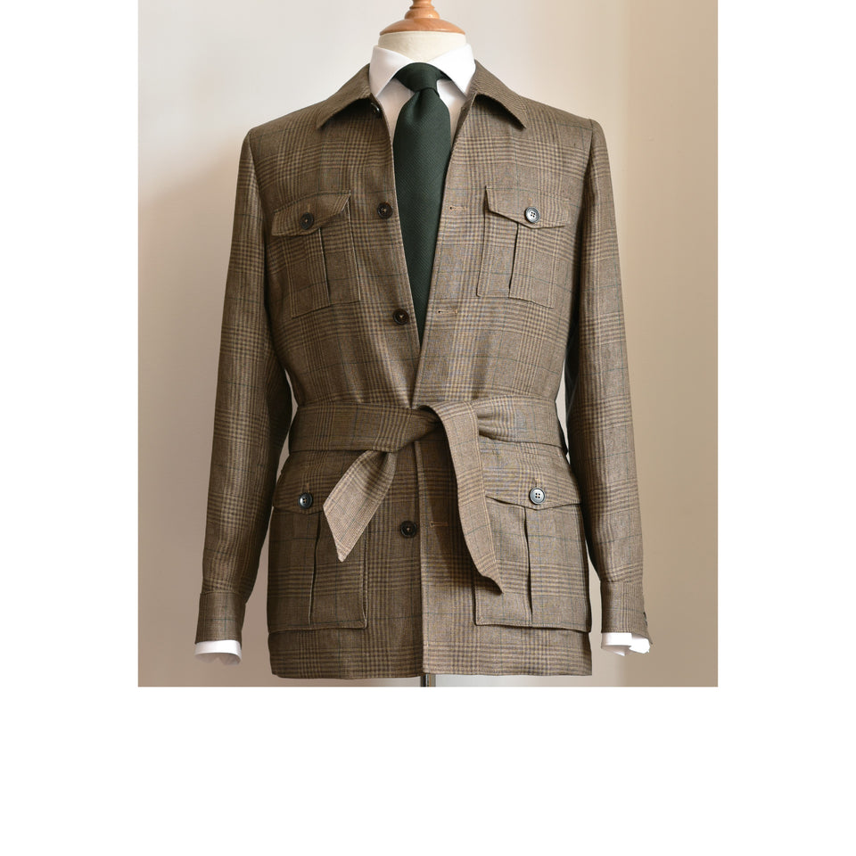 MTO Maison Hellard linen safari jacket - brown