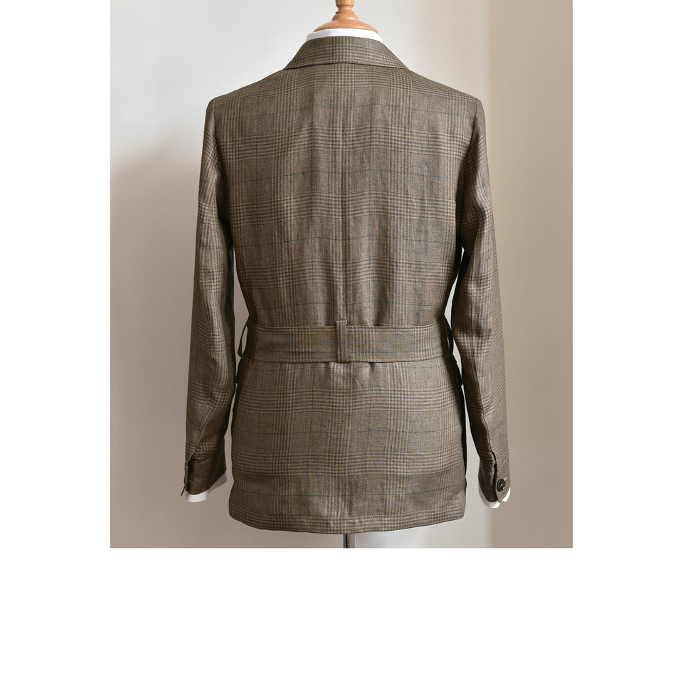 MTO Maison Hellard linen safari jacket - brown