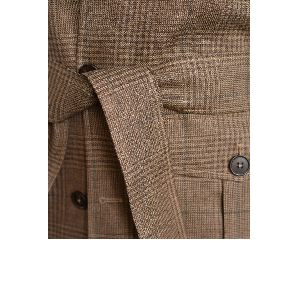MTO Maison Hellard linen safari jacket - brown