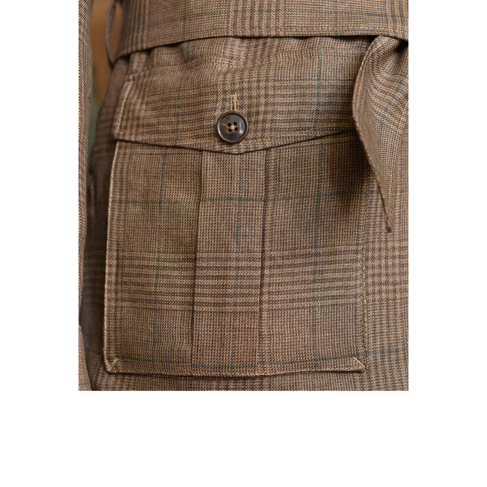 MTO Maison Hellard linen safari jacket - brown