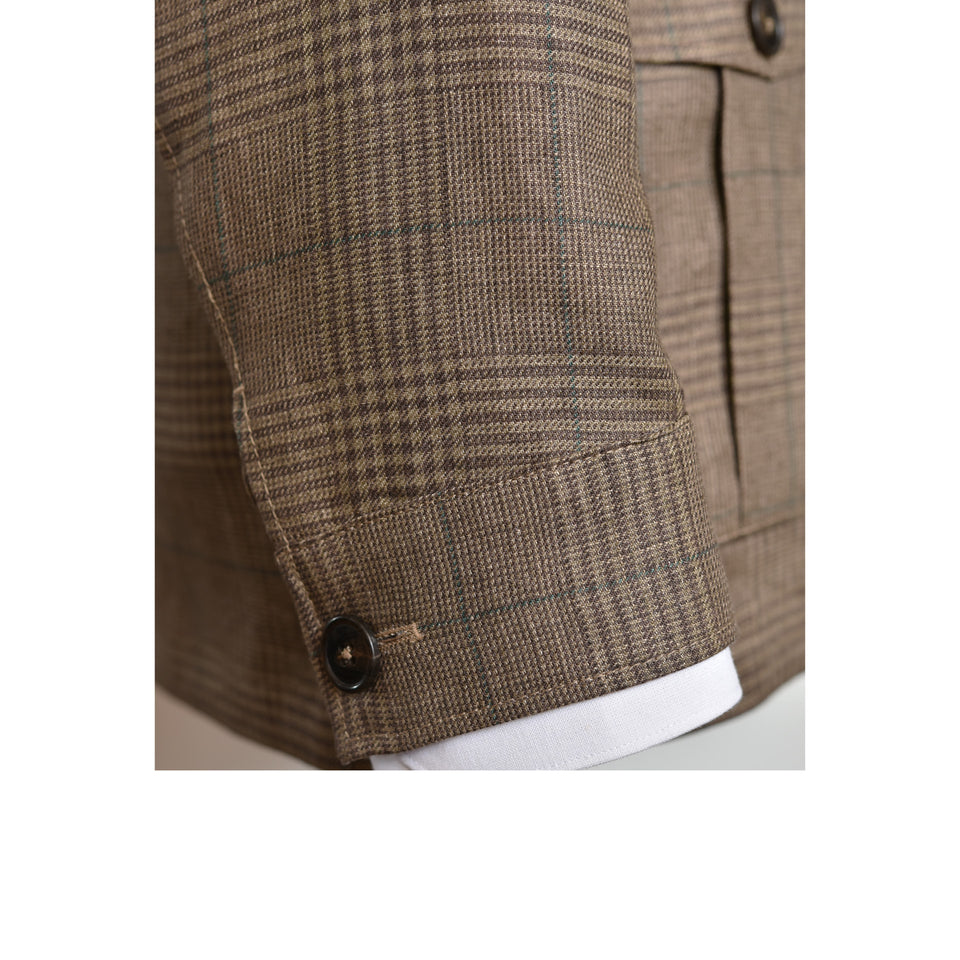 MTO Maison Hellard linen safari jacket - brown