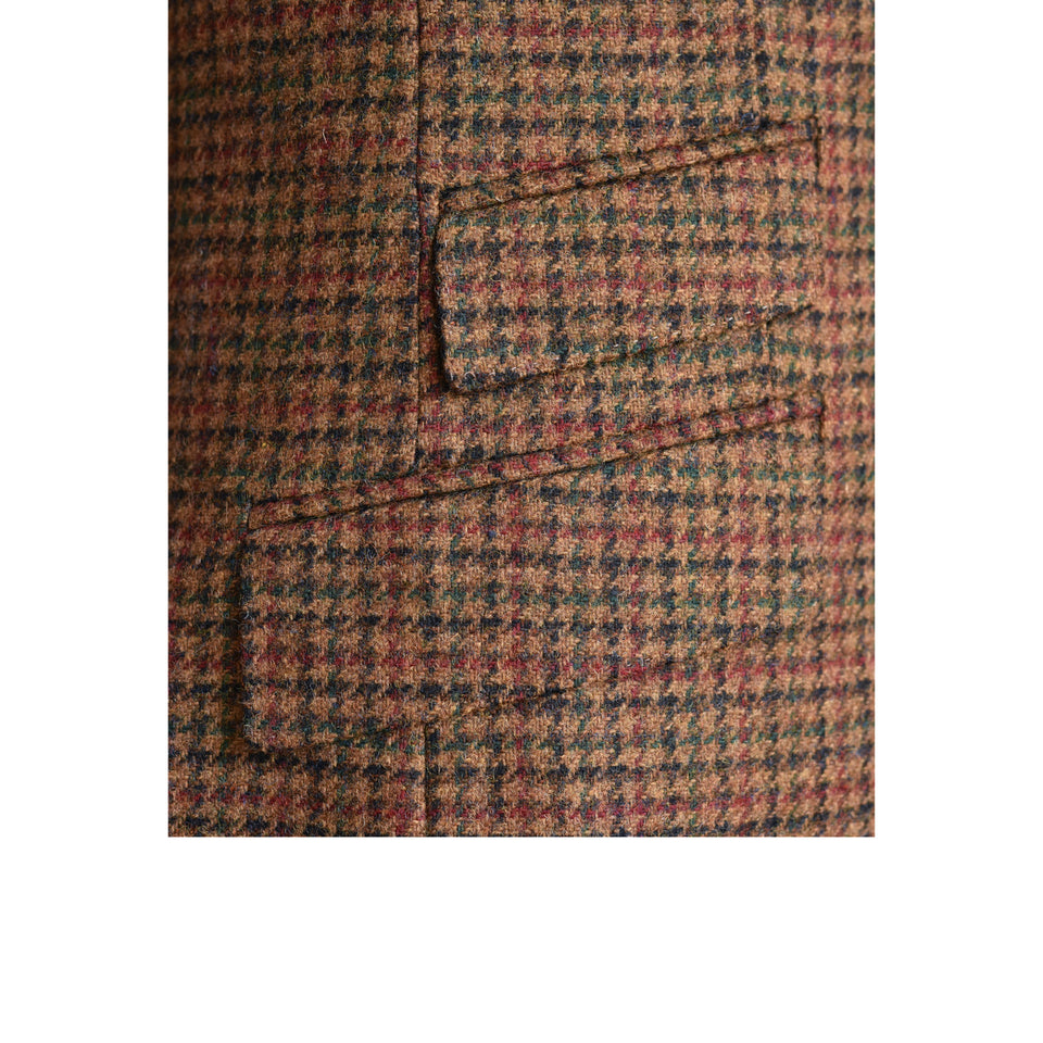 Amidé Hadelin | MTO | Abraham Moon houndstooth check hacking jacket - brown_ticket pocket
