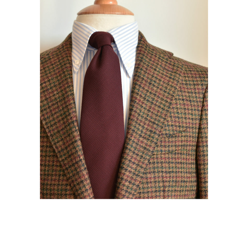 Amidé Hadelin | MTO | Abraham Moon houndstooth check hacking jacket - brown_lapels