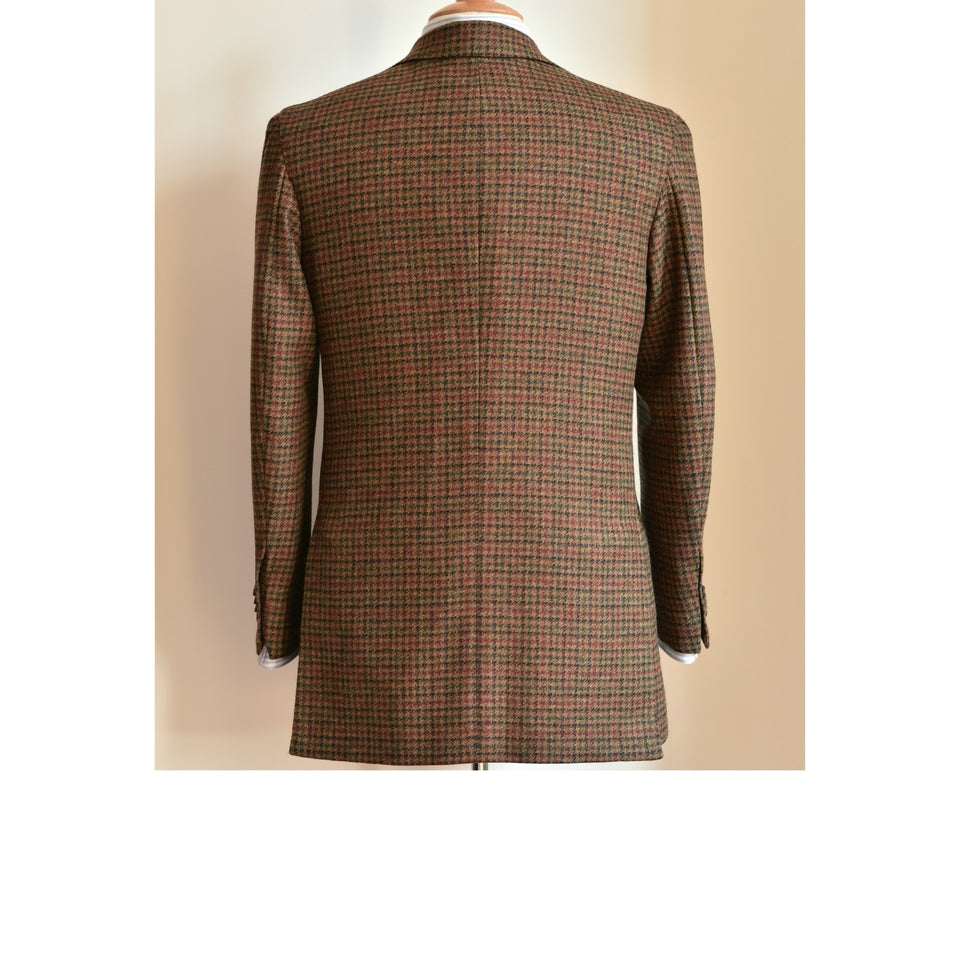 Amidé Hadelin | MTO | Abraham Moon houndstooth check hacking jacket - brown_back