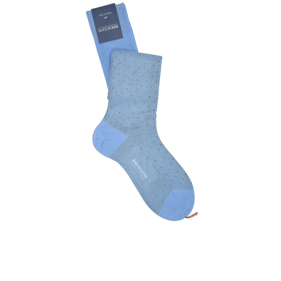 Knee high socks cotton polka dot - light blue