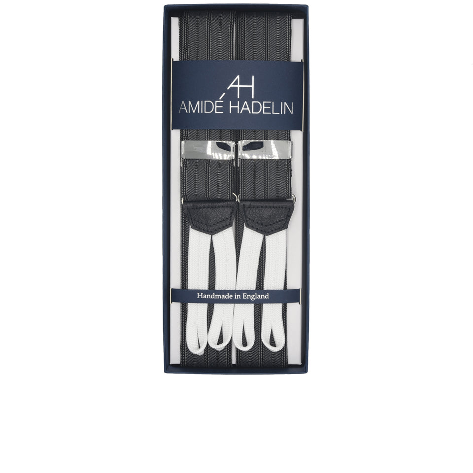 Amidé Hadelin | F.lli Tallia di Delfino wool braces - grey