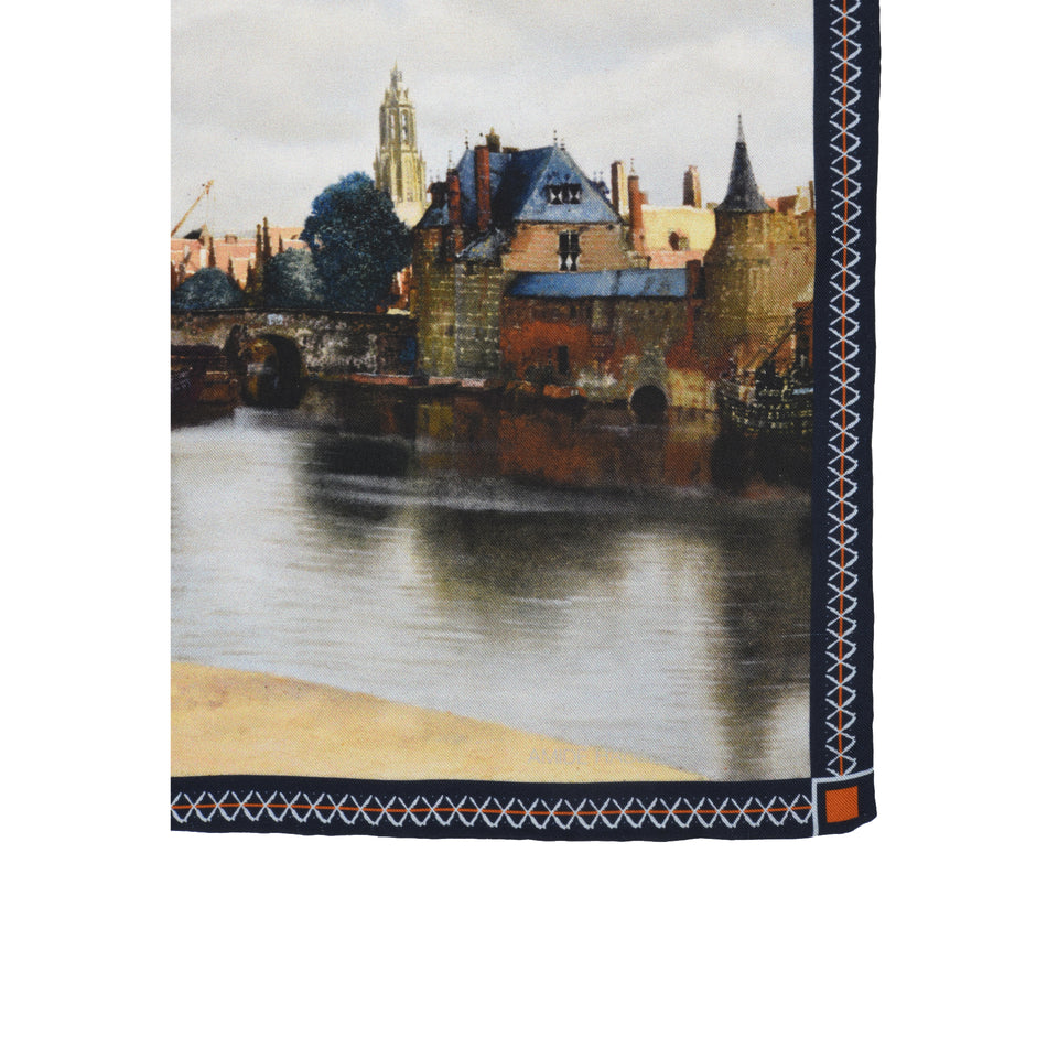 Amidé Hadelin | Johannes Vermeer pocket square 'View of Delft'