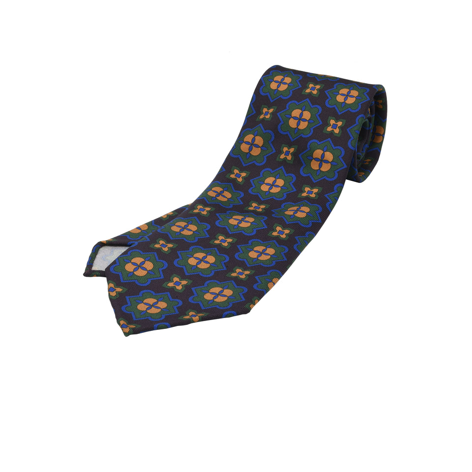 Orange Label | 36oz printed silk tie, plum_full