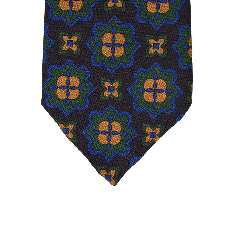 Orange Label | 36oz printed silk tie, plum_tip