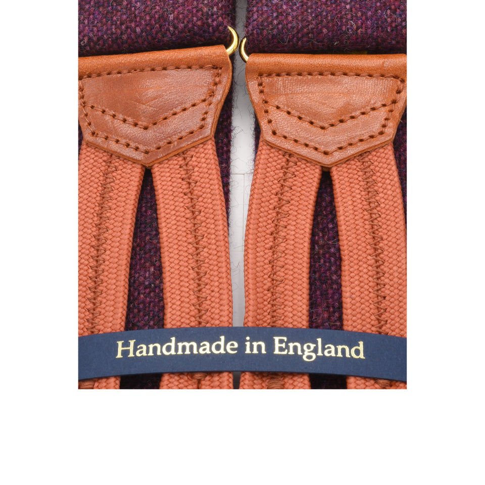 Amidé Hadelin | Abraham Moon Shetland tweed braces - purple_detail