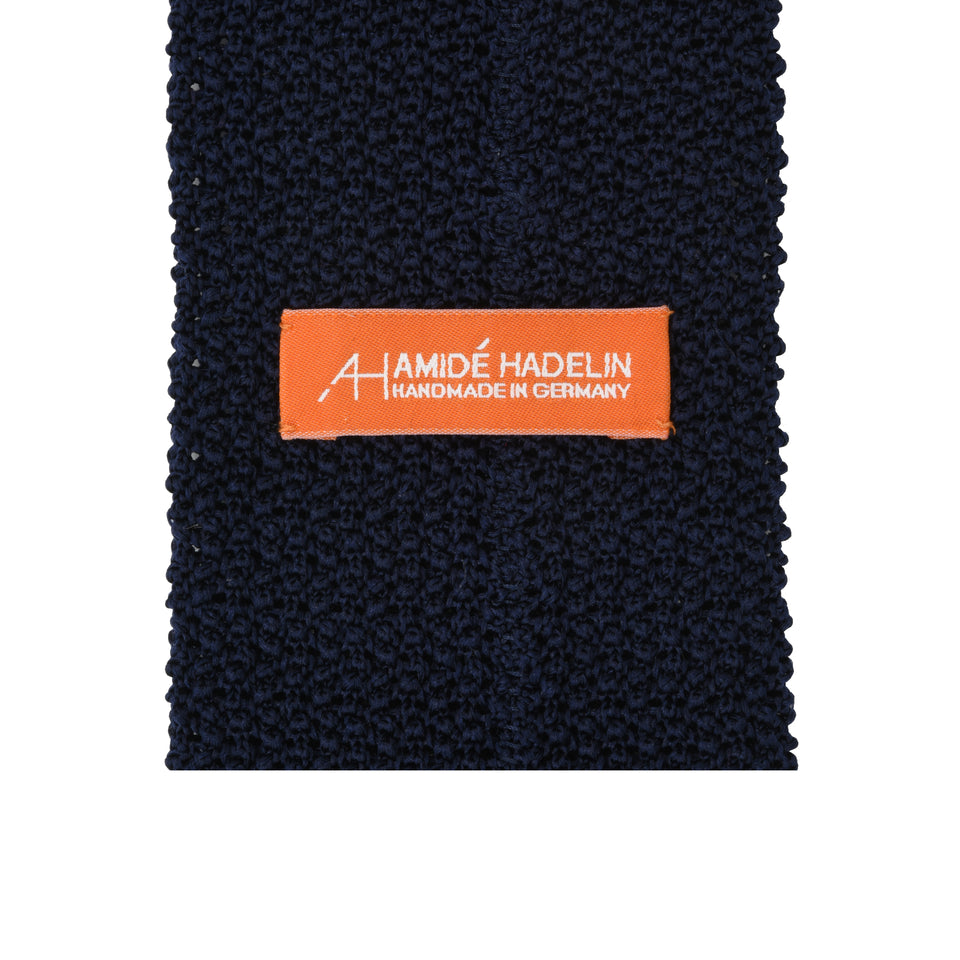 Orange Label | knit silk tie, navy_back