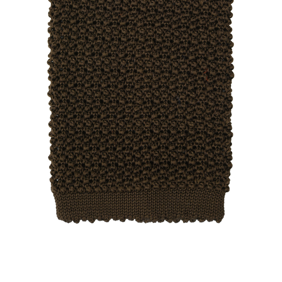 Orange Label | knit silk tie, brown_tip