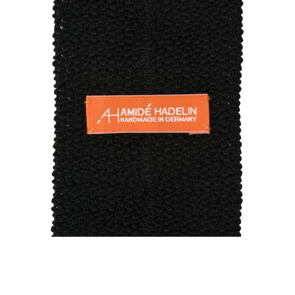 Orange Label | knit silk tie, black_back